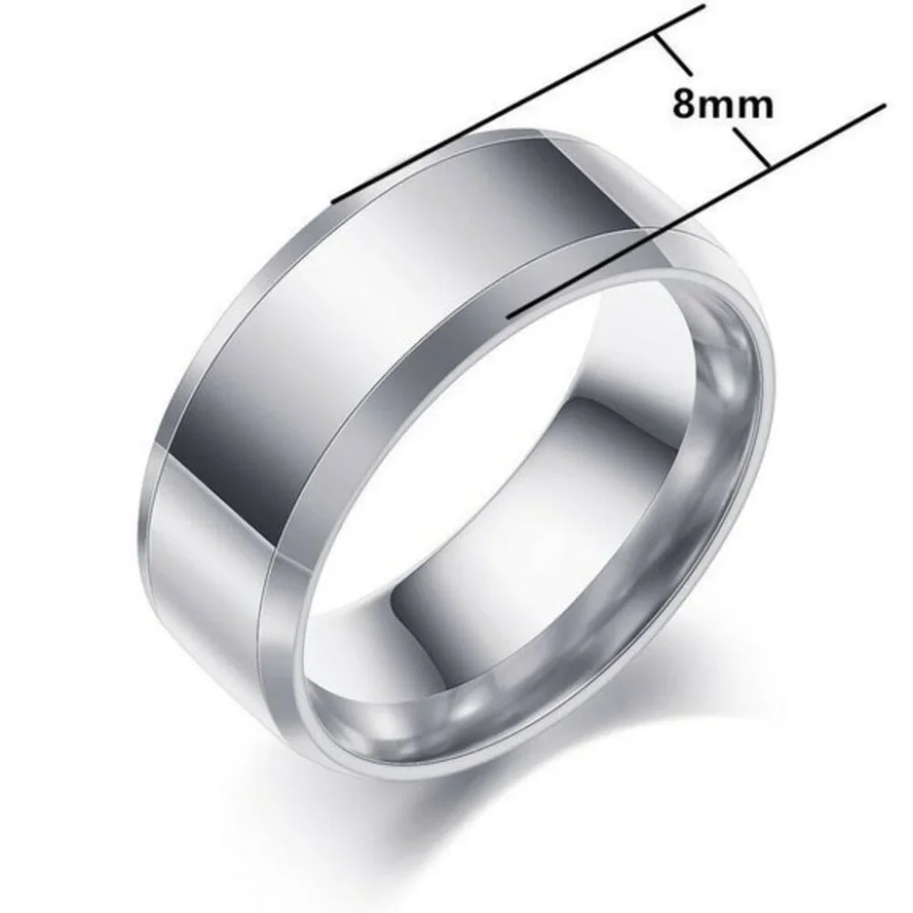 Beautiful Men's Titanium Stainless Steel Silver Band